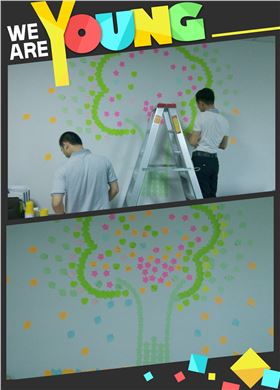 正能量伙伴在構(gòu)建夢想墻 正能量伙伴在構(gòu)建夢想墻